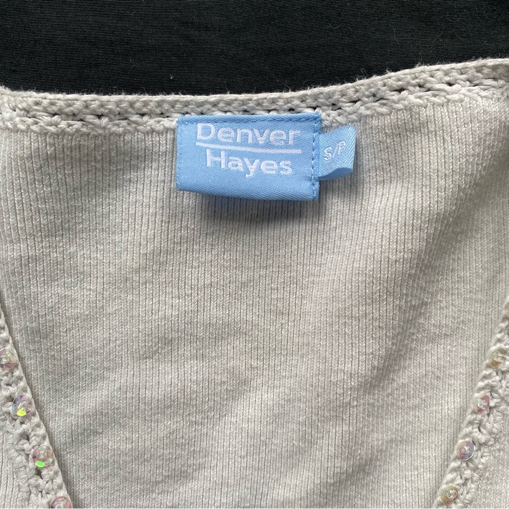 Denver Hayes Cream V-Neck Open Front Cardigan - Picture 3 of 9